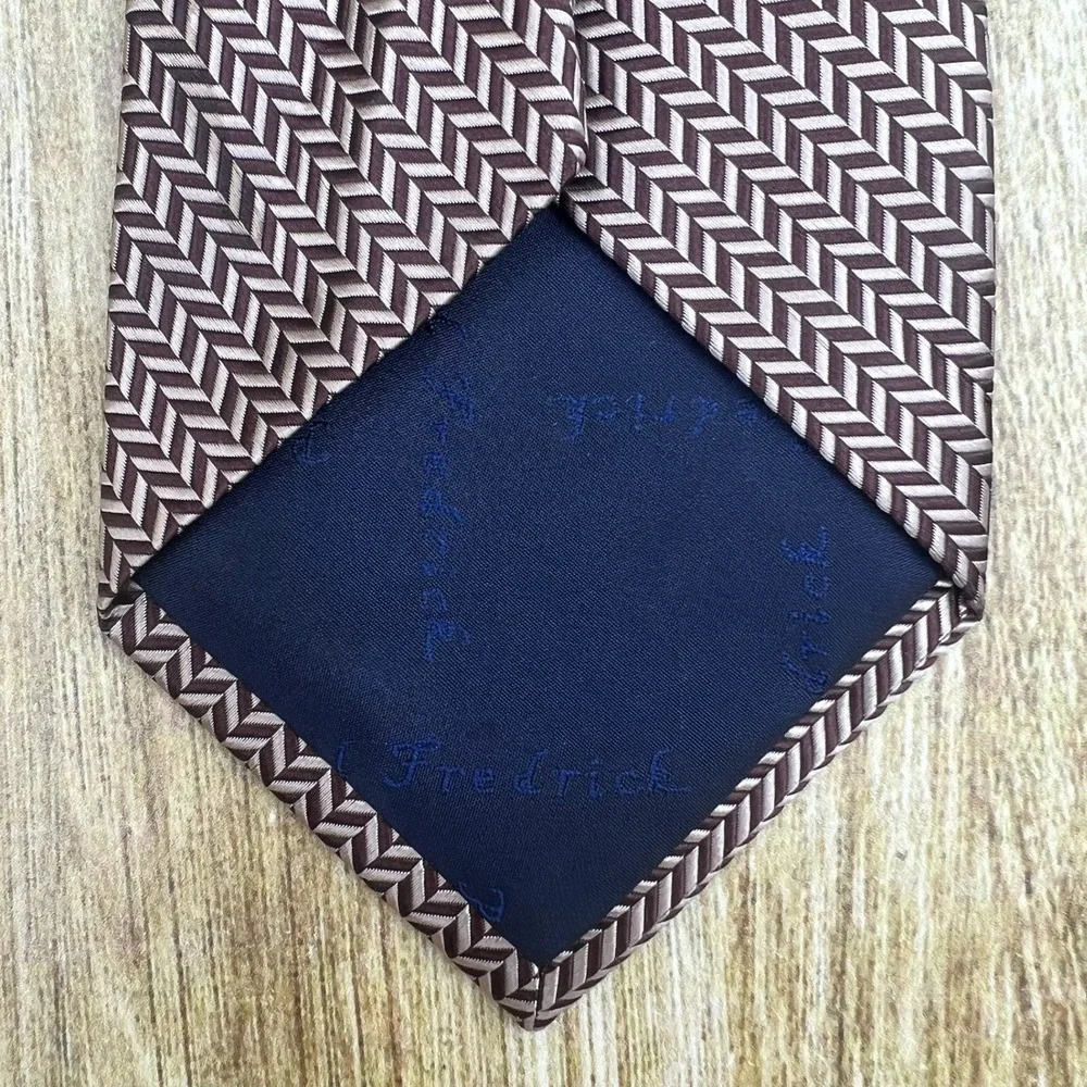 Paul Fredrick Silk Tie Bronze Herringbone Pattern‎ Business Career Necktie